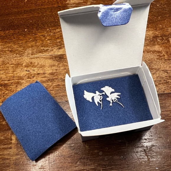 Avon 2001 : white iridescent Angel earrings - Picture 6 of 15